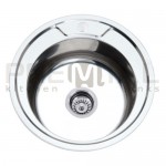 СП КВАДРАТ: Мойка Круглая D490, Premial PL 4949, (490*390*180мм, толщ.0,6мм), Глянец