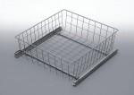СП КВАДРАТ: Корзина выкатная сетчатая 435х475х150мм серебро (500/150)