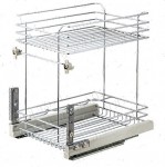 СП КВАДРАТ: Cargo mini 400мм 2-х яр. донное крепл. с доводч. (AX 3102Y/4050 CP) 335х450х470мм, хром
