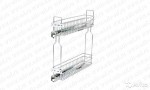 СП КВАДРАТ: Cargo mini 150мм 2-х яр. бок. крепл. Левый с доводч. (AX 2104Y/1550 NG 1201) 85х450х470мм, СЕРЫЙ