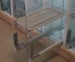 СП КВАДРАТ: Cargo mini 300мм 2-х яр. для посуды,донное крепл.с доводч.(AX 3105Y/3050 CP 1238)235х450х470мм,хром