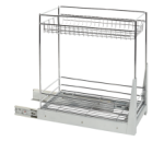 СП КВАДРАТ: Cargo mini 200мм 2-х ярусная 145х475х510 д/к. хром АХ-200F.CP