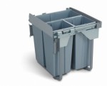 СП КВАДРАТ: Сегрегатор для модуля 600мм (34L+2x17L) серый, с креплением фасада, с мех. доката PB-M34.2X17-60