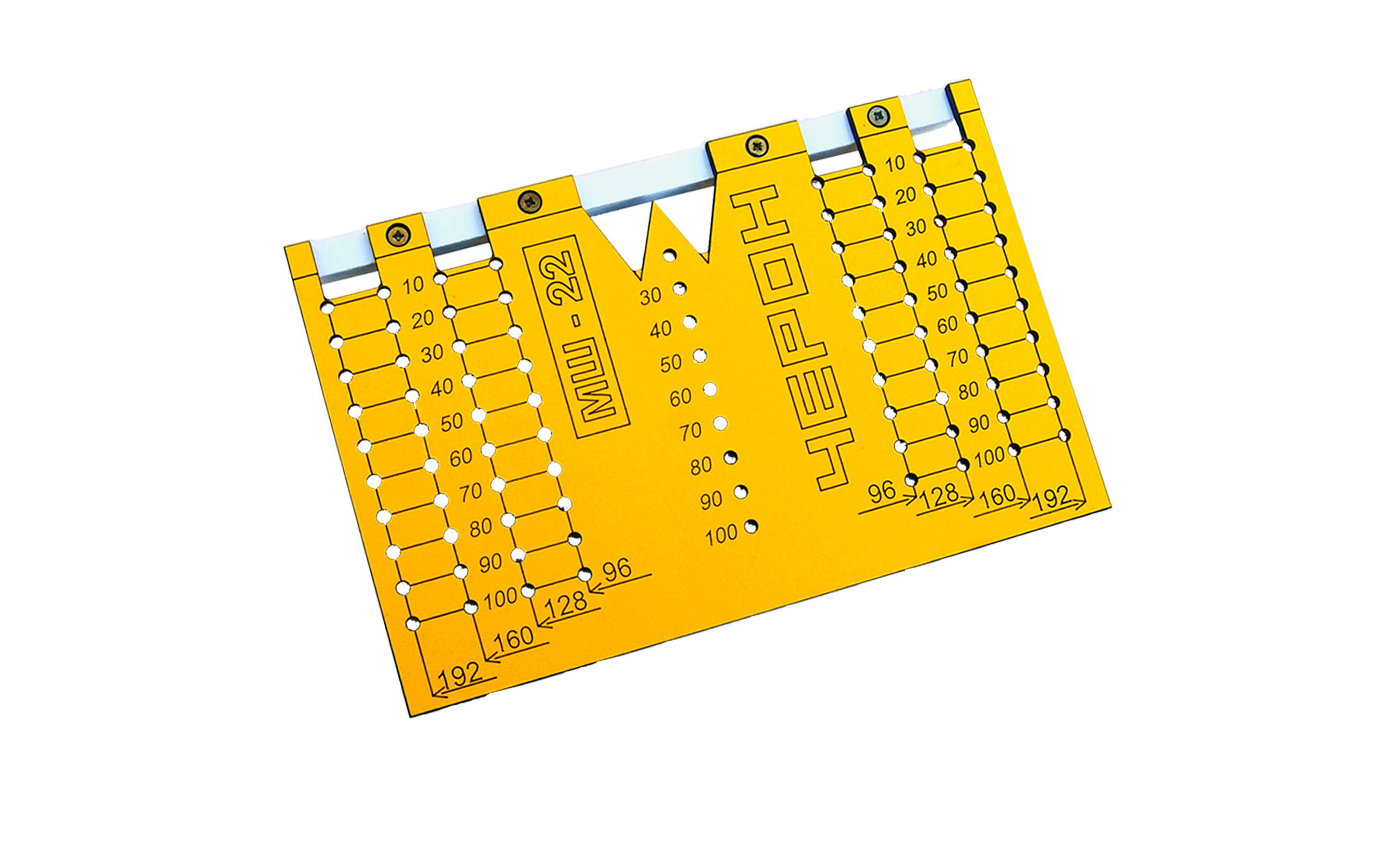 Шаблон для разметки отверстий под мебельные ручки (96-192мм)   МШ-22