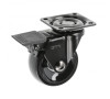 Опора колесная с фланцем, CALIBRO, D50мм с тормозом, черное   KM-CALIBRO-50мм-ZH-20