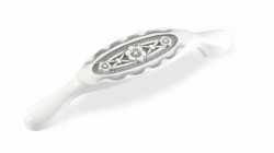 Ручка - скоба FS 128 096 Серебро прованс/9003 белый матовый