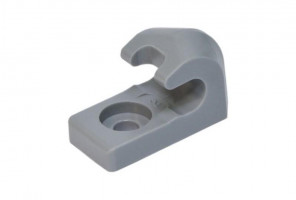 Клипса сетчатой полки серая