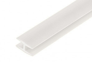 Профиль для ДВП соединительный (белый, 2000мм)