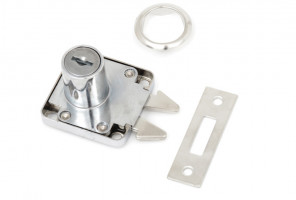 Замок для шкафов-купе №202, d19х22, с ответной планкой, хром (112561)