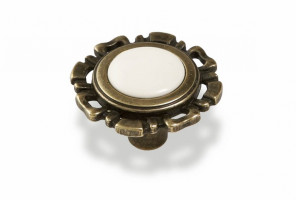 Ручка - грибок FB 033 000 Бронза полированная/белый (ТЗ) (50 шт.)