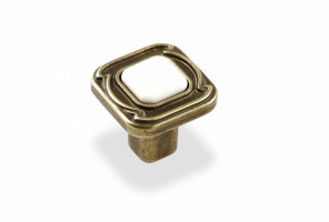 Ручка - грибок FB 026000 Бронза полированная/белый