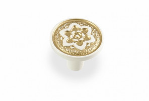 Ручка - грибок FB 019 000 Золото прованс/1013 жемчужно-белый матовый