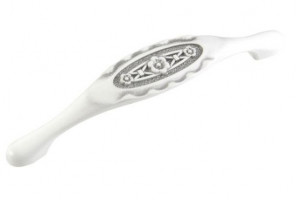 Ручка - скоба FS 128 128 Серебро прованс/9003 белый матовый (ТЗ)