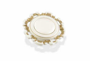 Ручка - грибок FB 033 000 Золото прованс/1013 жемчужно-белый матовый (ТЗ) (50 шт.)