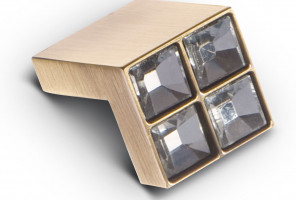 Ручка-кнопка с кристаллами, бронза CRL01 BA, KERRON