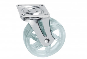 Опора колесная с фланцем, D75мм без тормоза, прозрачное   CS-75