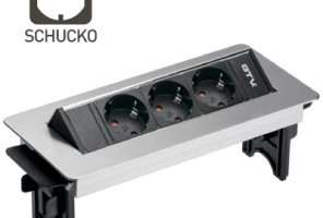 Удлинитель настольный 3 розетки без нижнего корпуса, Инокс, с проводом 1,5м, AE-PBC3GS-51