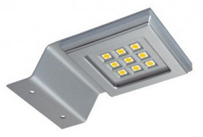 Светильник светодиод. квадрат. Calderon, 12v, 2x1,6w, 9 диодов, хол.свет аллюминий LD-NKW9ZB-53