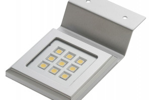 Светильник светодиод. квадрат. Calderon, 12v, 2x1,6w, 9 диодов, теплый свет, аллюминий LD-NKW9СB-53