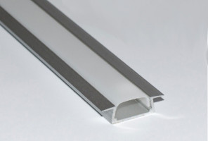 Профиль алюм.для светодиодн.лент 22*6мм, L-2м с матовым экраном, загл. и крепежом LR37-M