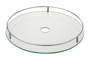 Полка стеклянная с релингом D450мм, хром 060715, STS450 (230009-2)