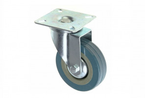 Опора колесная D75мм сер .резина б/с FM 75