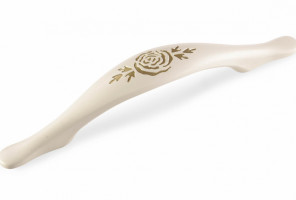 Ручка - скоба FS 078096 Золото прованс/1013 Жемчужно-белый матовый