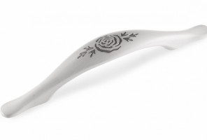 Ручка - скоба FS 078 096 Серебро прованс/9003 белый матовый (ТЗ) (50 шт.)