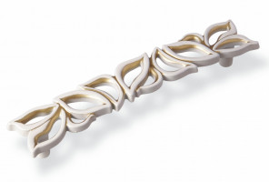 Ручка - скоба FS 189 128 золото прованс/1013 жемчужно-белый матовый (ТЗ) (30 шт.)