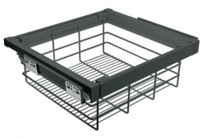 Корзина для белья с доводчиком, полного выдв., графит   WG-KOSZ90-60