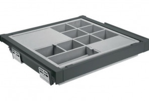 Корзина с органайзером с доводчиком, полного выдв., графит   WG-PRZEG80-60