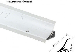 Thermoplast 120 - Плинтус - 3028       Мрамор марквина белый  18*18*3000 (MRK 120-1255)