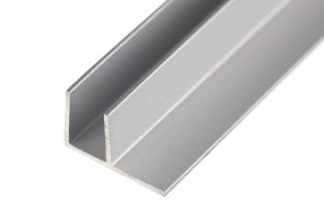 Планка угловая F-образная 6 мм, L= 3м (Для мебельного щита) Серебро Крокос