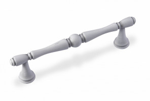 Ручка - скоба FS 195 128 серебро прованс/9003 белый матовый (ТЗ) (20 шт.)