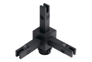 CADRO Узловое соединение с рег. опорой, 3х-стороннее, черный матовый (31553)
