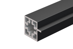 CADRO Профиль с бортиком для стекла 6мм, 3м, черный (31564)