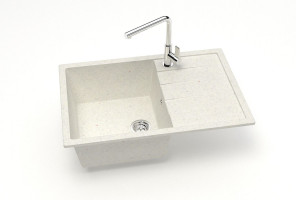 Мойка Модель 161, Прямоугольная 750х505х218мм, Хлопок Q7  Мрамор