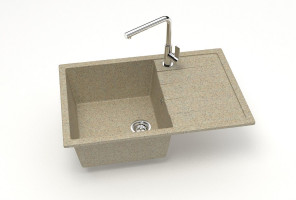Мойка Модель 161, Прямоугольная 750х505х218мм, Песочный Q5  Мрамор