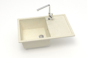 Мойка Модель 161, Прямоугольная 750х505х218мм, Бежевый Q2  Мрамор