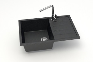 Мойка Модель 161, Прямоугольная 750х505х218мм, Черный Q4  Мрамор