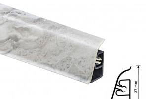 Thermoplast CEZAR BL44 - Плинтус - 092 (4,2)   Чиполлино бело-серый 37*24*4200 (BL44-133)