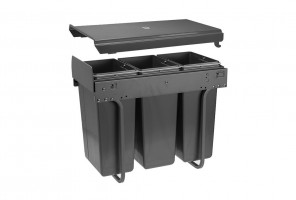 Сегрегатор для модуля 300мм (3х10L) АНТРАЦИТ без крепл., с доводчиком PB-45-0010х3-60А