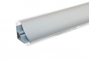 Плинтус алюминиевый вогнутый гладкий ПЛАТО-2С, Серебро, 3м.