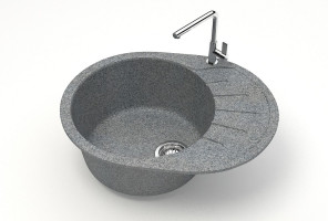 Мойка Модель 10, Овал малый 575х440х215мм, Темно-Серый Q8  Мрамор