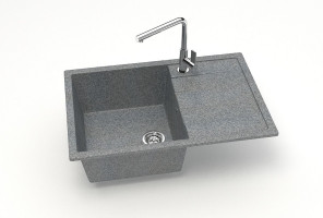 Мойка Модель 161, Прямоугольная 750х505х218мм, Темно-Серый Q8  Мрамор