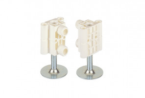 40438 РЕГУЛИРУЕМАЯ ОПОРА ДЛЯ ШКАФОВ, ВЫСОТА 60-80 ММ,КРЕПЛЕНИЕ НА БОКОВИНУ,ПЛАСТИК/СТАЛЬ