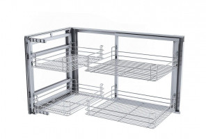 Волшебный угол 860х498х530 ЛЕВЫЙ хром LS2/900/L-N