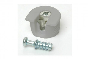 Эксцентрик усиленный пластиковый 16мм + дюбель Серый