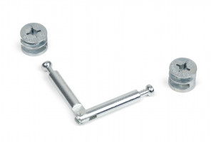 Эксцентриковая стяжка B-FIX 55 + дюбель двойной д/угл. соед., ST01/55/5/Zn/01  БОЯРД