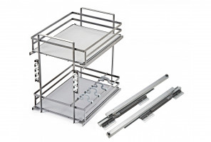 Cargo mini 300мм QUADRA KR28/1/3/300 с доводчиком, донное крепление ХРОМ БОЯРД